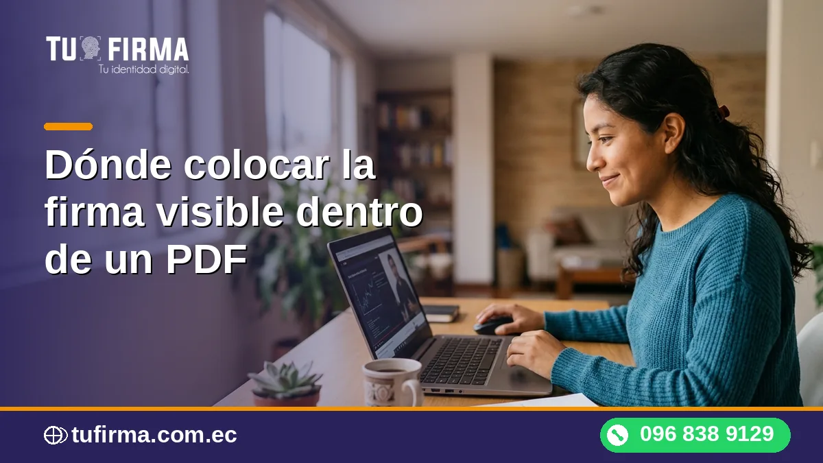 Dónde colocar la firma visible dentro de un PDF