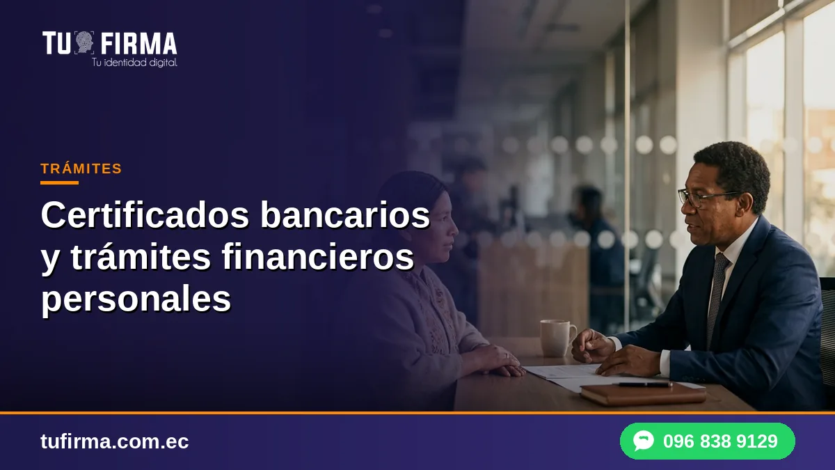 Certificados bancarios y trámites financieros personales con firma electrónica