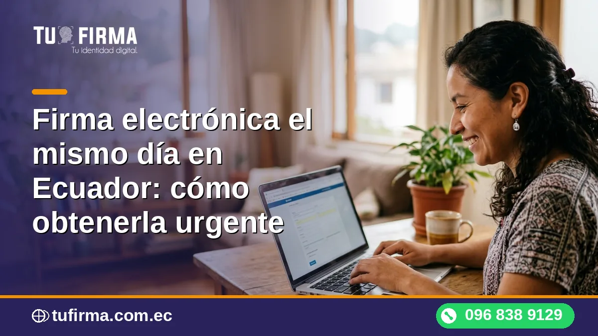 Firma electrónica el mismo día en Ecuador: cómo obtenerla urgente