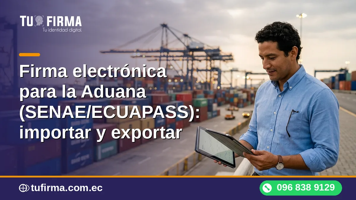 Firma electrónica para la Aduana (SENAE/ECUAPASS): importar y exportar