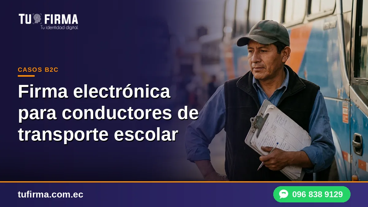 Firma electrónica para conductores de transporte escolar
