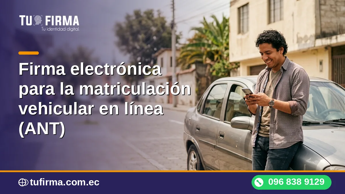 Firma electrónica para la matriculación vehicular en línea (ANT)