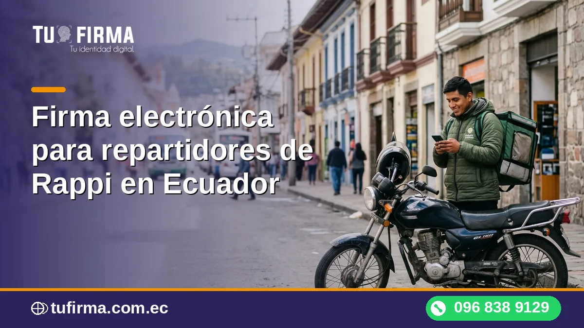 Firma electrónica para repartidores de Rappi en Ecuador