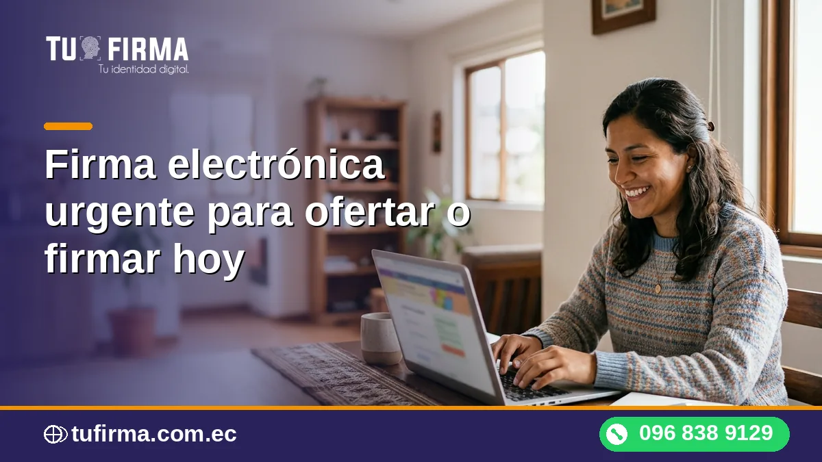 Firma electrónica urgente para ofertar o firmar hoy