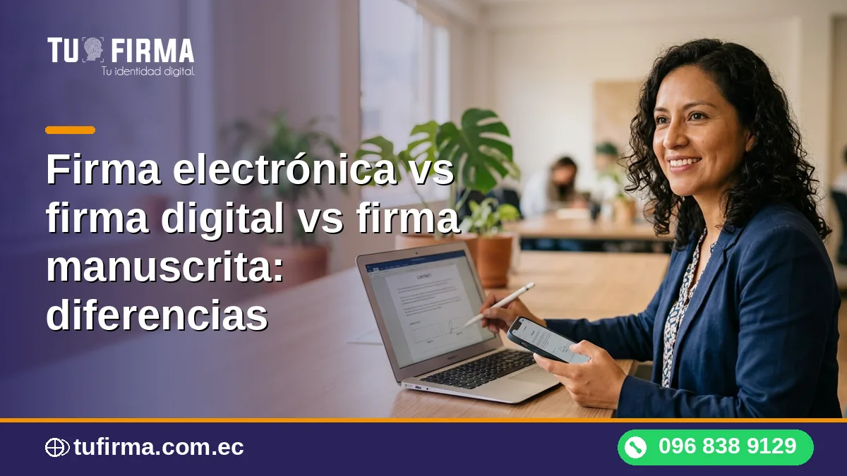 Firma electrónica vs firma digital vs firma manuscrita: diferencias
