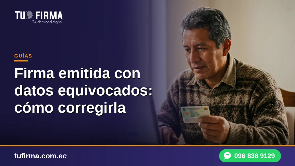 Firma emitida con datos equivocados: cómo corregirla